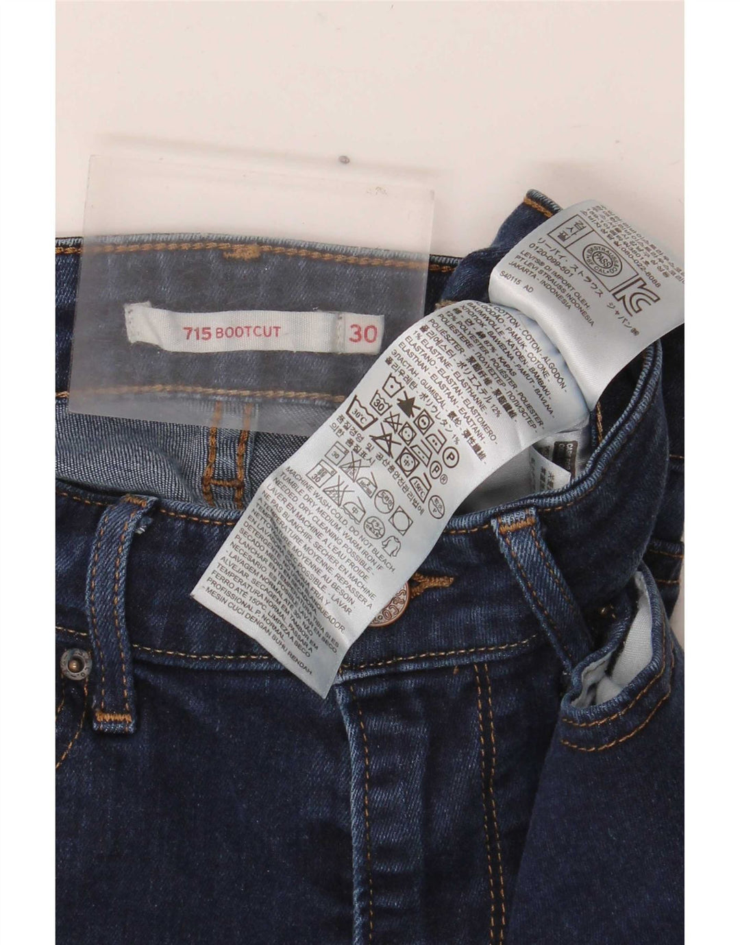Levi's Dame 715 Bootcut Jeans W30 L32 Marineblå Bomuld