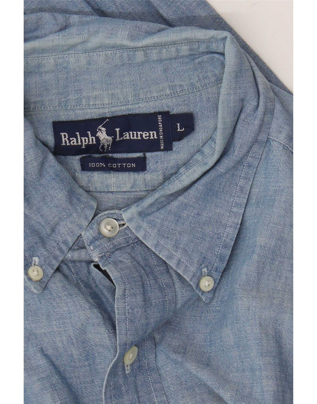 Ralph Lauren herreskjorte stor blå bomuld