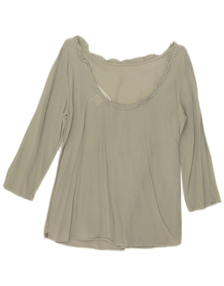 Ottod'Ame Dame 3/4 ærmet bluse Top UK 10 Lille grøn silke