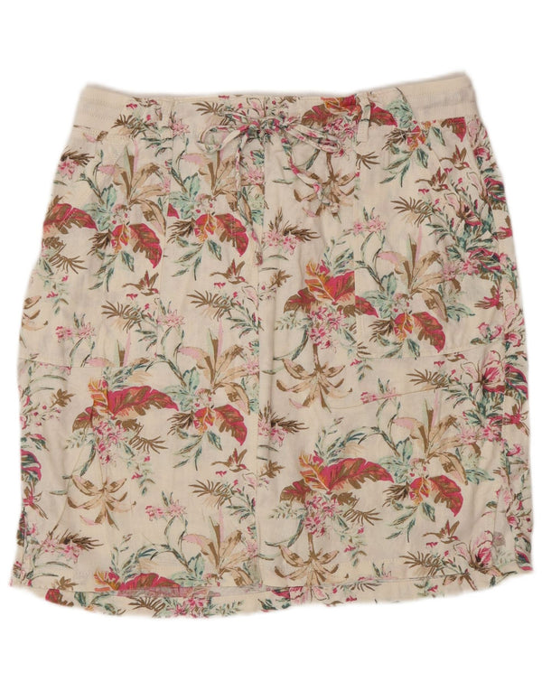 Marks & Spencer lige nederdel til kvinder UK 12 Medium W30 Off White Floral
