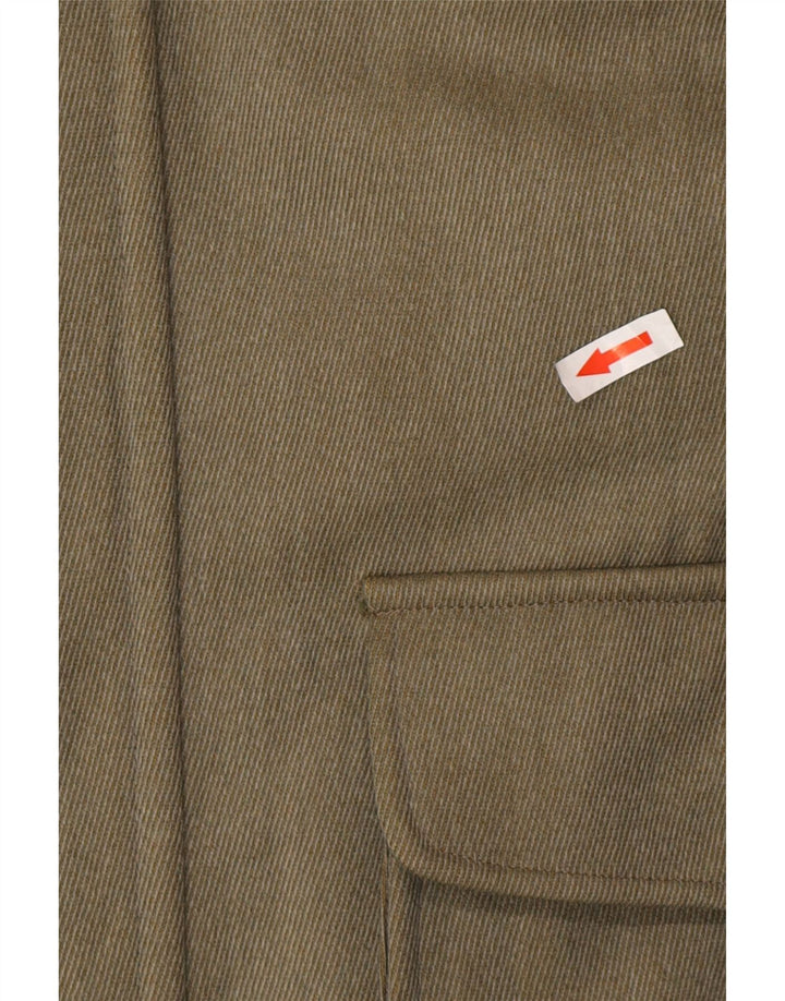 Vintage Herre Overfrakke EU 58 4XL Grøn Uld