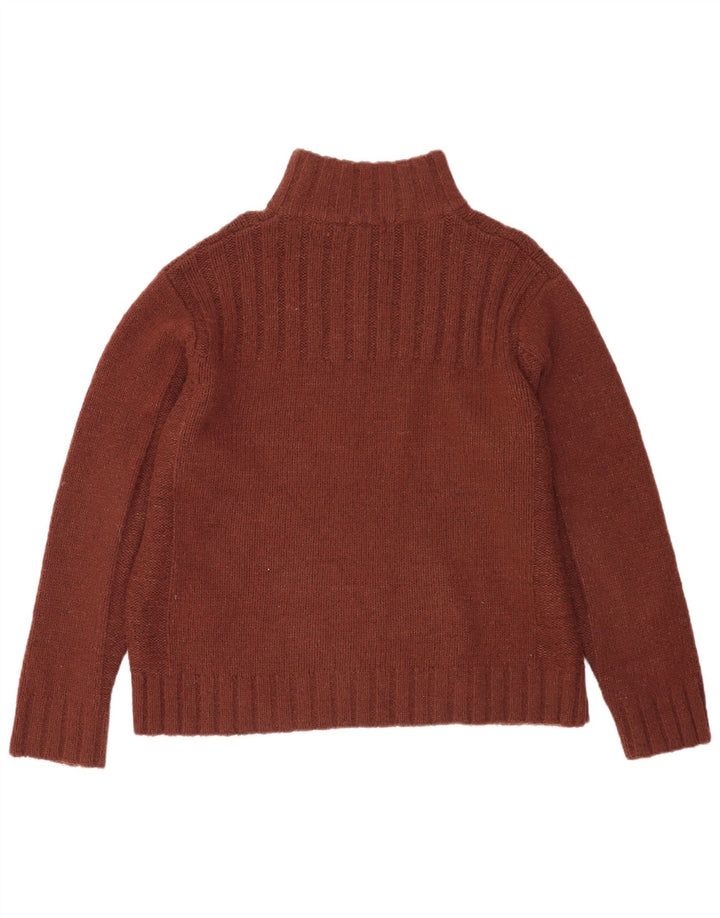 Marks & Spencer Herre Zip Neck Jumper Sweater XL Brun Akryl