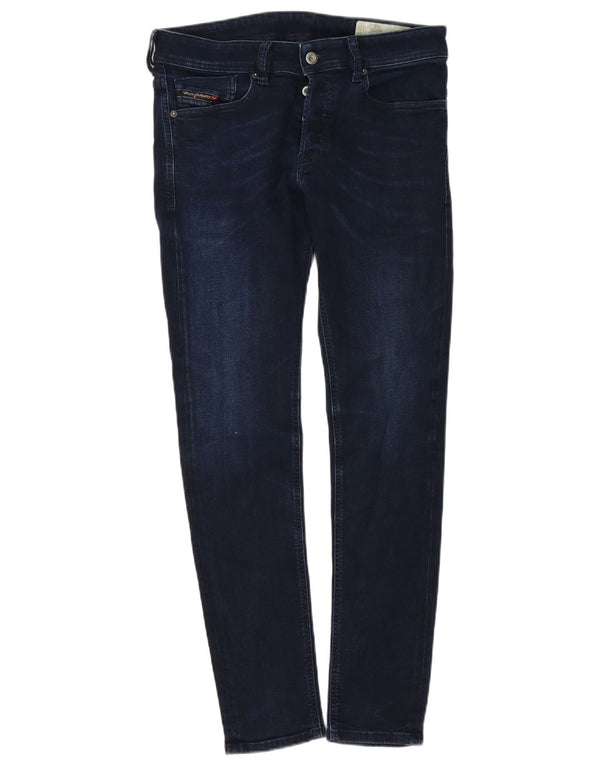 Diesel Dame Sleenker-x Skinny Slim Jeans W30 L30 Marineblå Bomuld