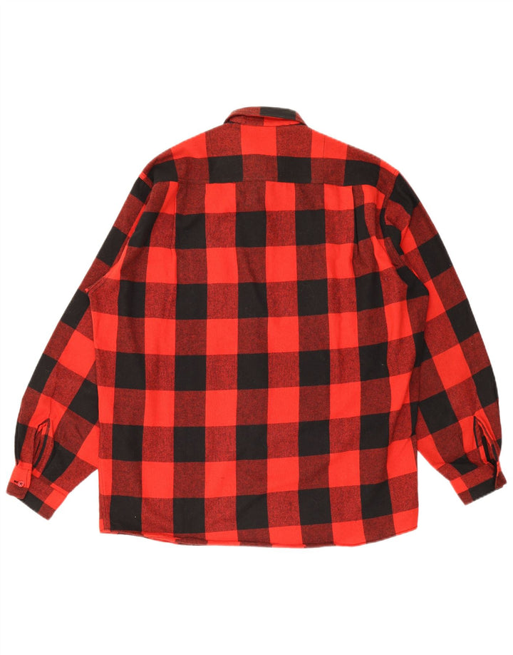 Vintage flannelskjorte til mænd, medium rød ternet
