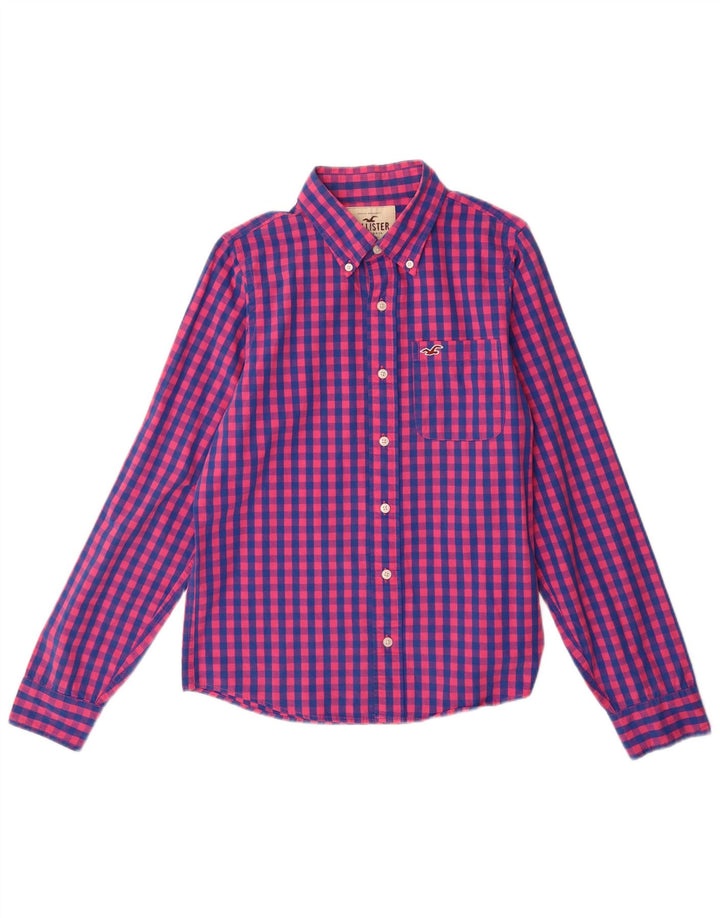 HOLLISTER Herreskjorte Medium Pink ternet bomuld