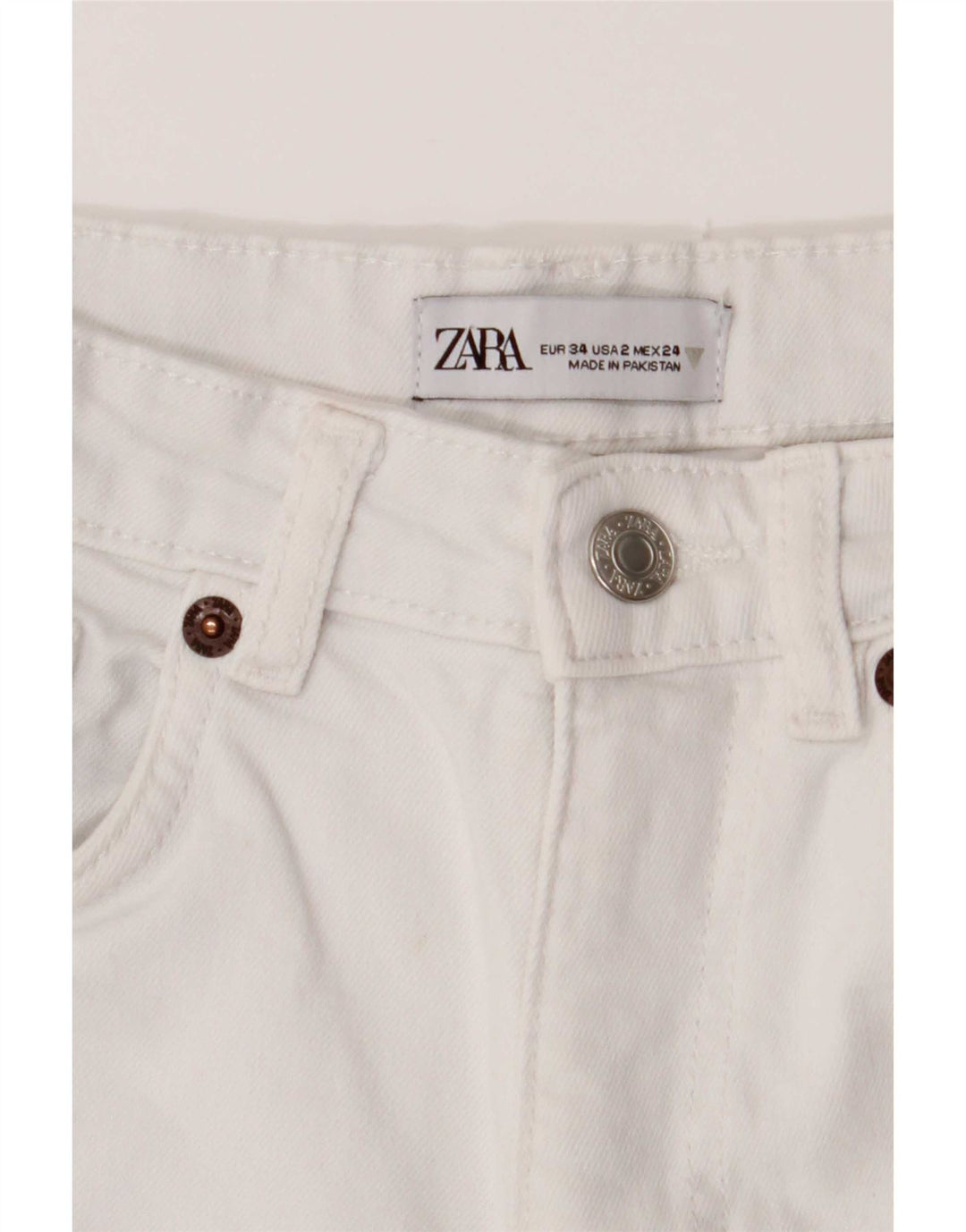 Zara Dame Bootcut Jeans EU 34 2XS W24 L24 Hvid