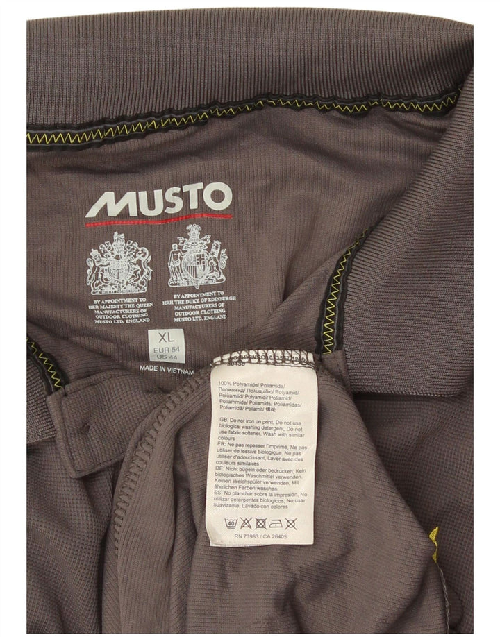 MUSTO Poloskjorte til mænd XL Grå polyamid