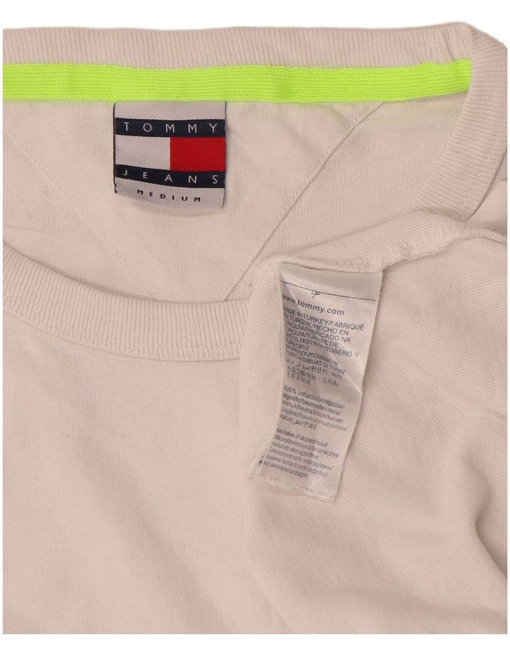 Tommy Hilfiger Herre grafisk T-shirt Top Medium Hvid Bomuld