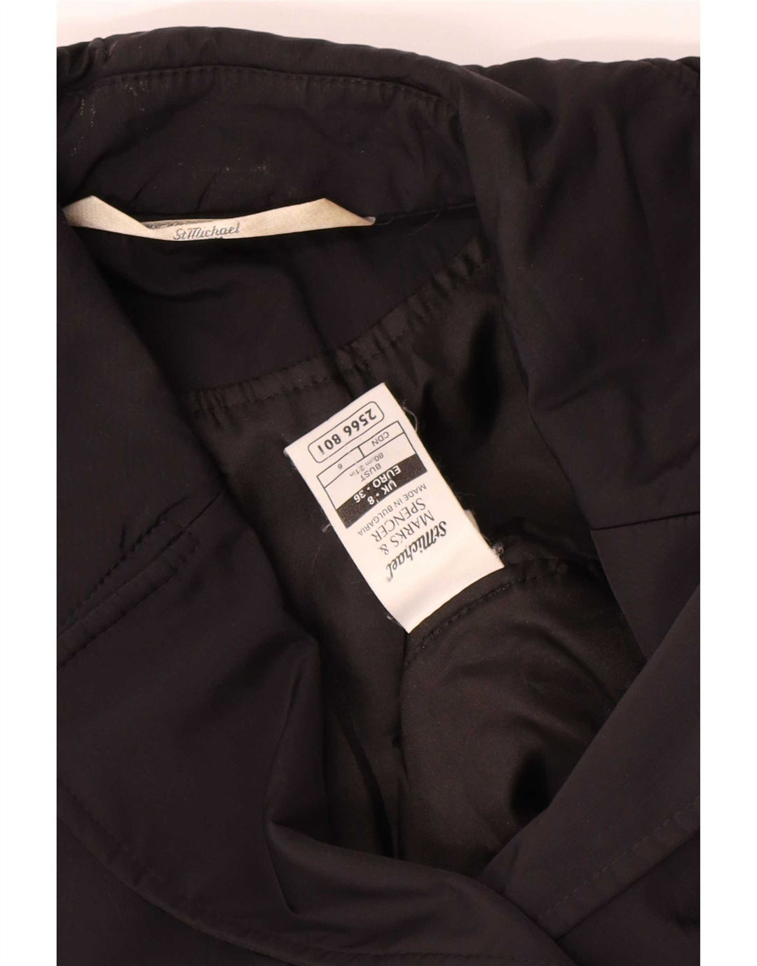 Marks & Spencer Dame St. Michael Dobbeltradet Frakke UK 8 Lille Sort