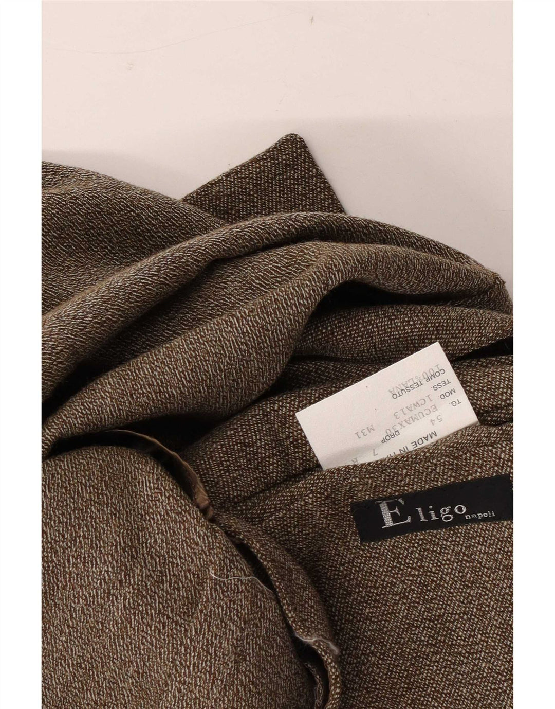 Vintage Herre Overfrakke IT 54 2XL Brun Uld