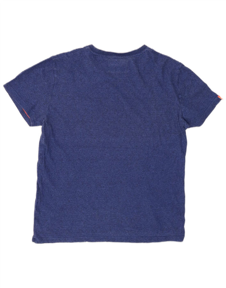 SUPERDRY Herre T-shirt Top Medium Blue Flecked Bomuld