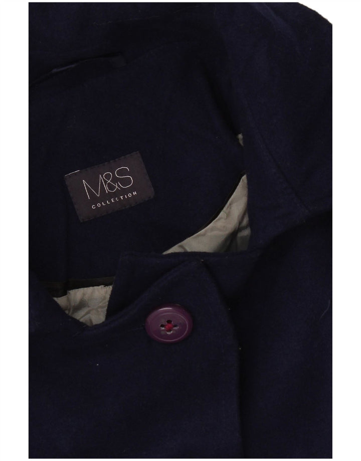 Marks & Spencer Dame Overfrakke UK 10 Small Navy Blue