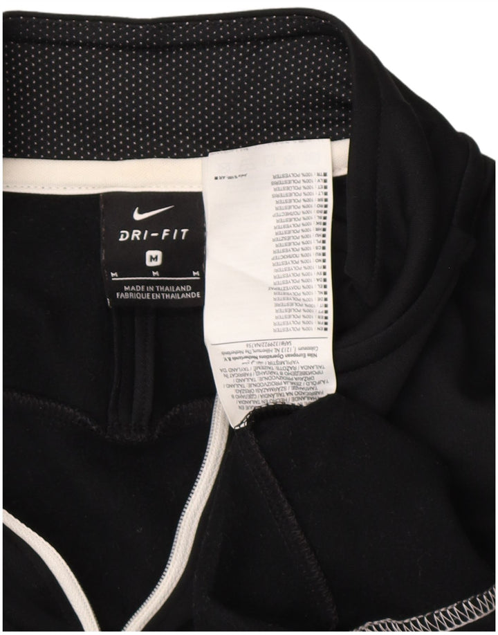 NIKE Herre Dri Fit Pullover med lynlås-hals Træningsdragt Top Medium Sort Colourblock