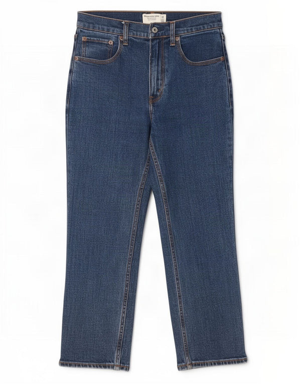 Abercrombie & Fitch ultrahøjtstående cropped jeans til kvinder 2XS W26 L22 Blå