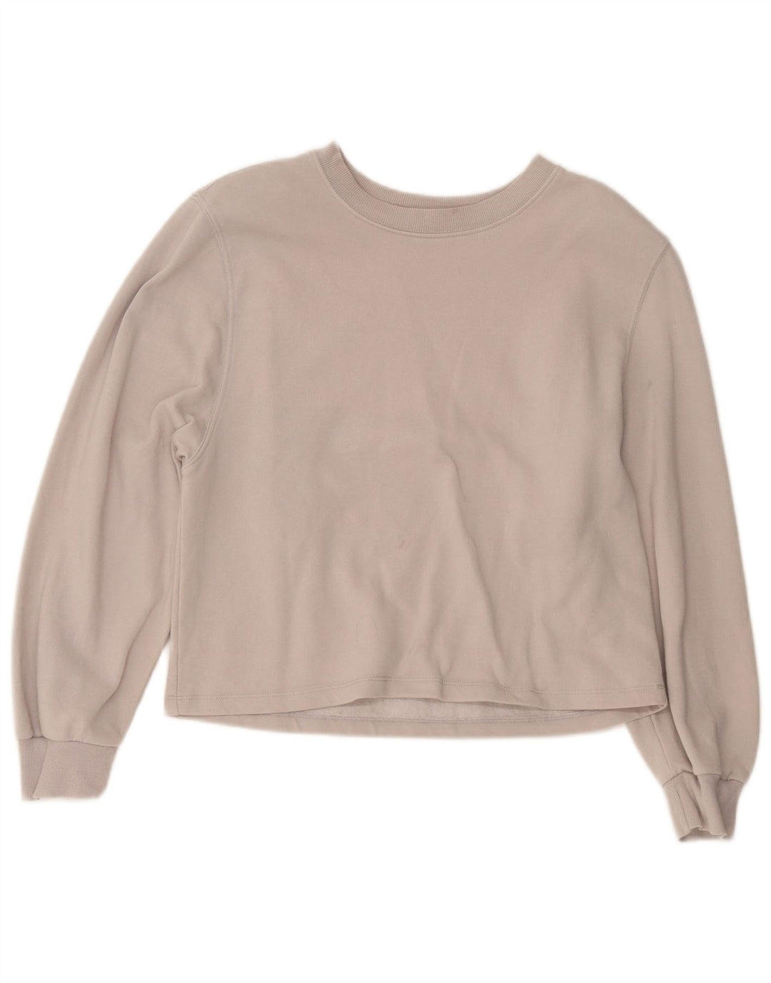 Zara Womens Crop Sweatshirt Jumper UK 14 Medium Grey Bomuld