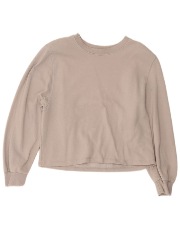 Zara Womens Crop Sweatshirt Jumper UK 14 Medium Grey Bomuld