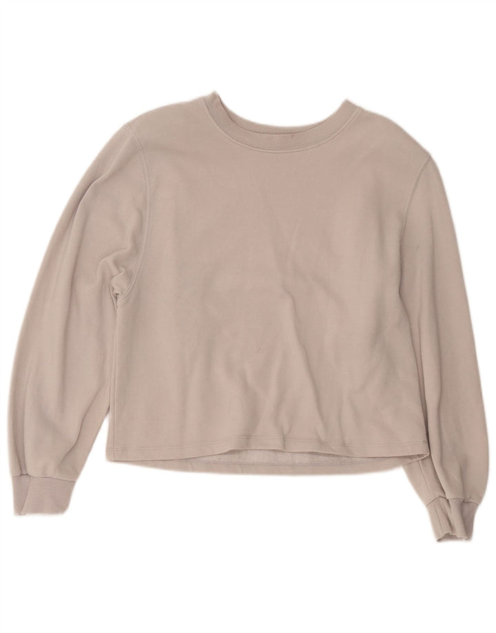 Zara Womens Crop Sweatshirt Jumper UK 14 Medium Grey Bomuld