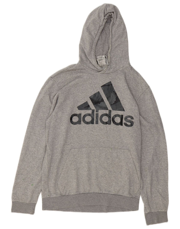 Adidas Grafisk hættetrøje til mænd mellemgrå flækket bomuld