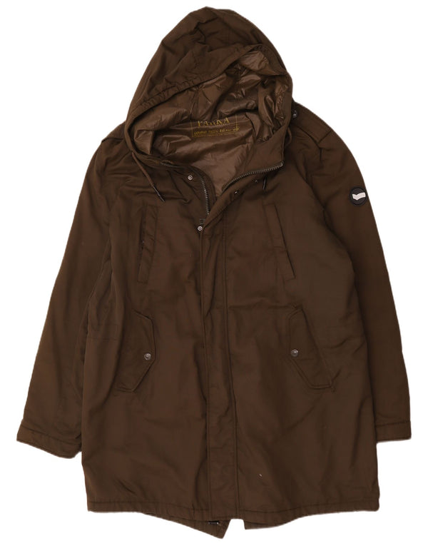 Gas Herre Hooded Parka Jacket IT 56 3XL Brun Bomuld