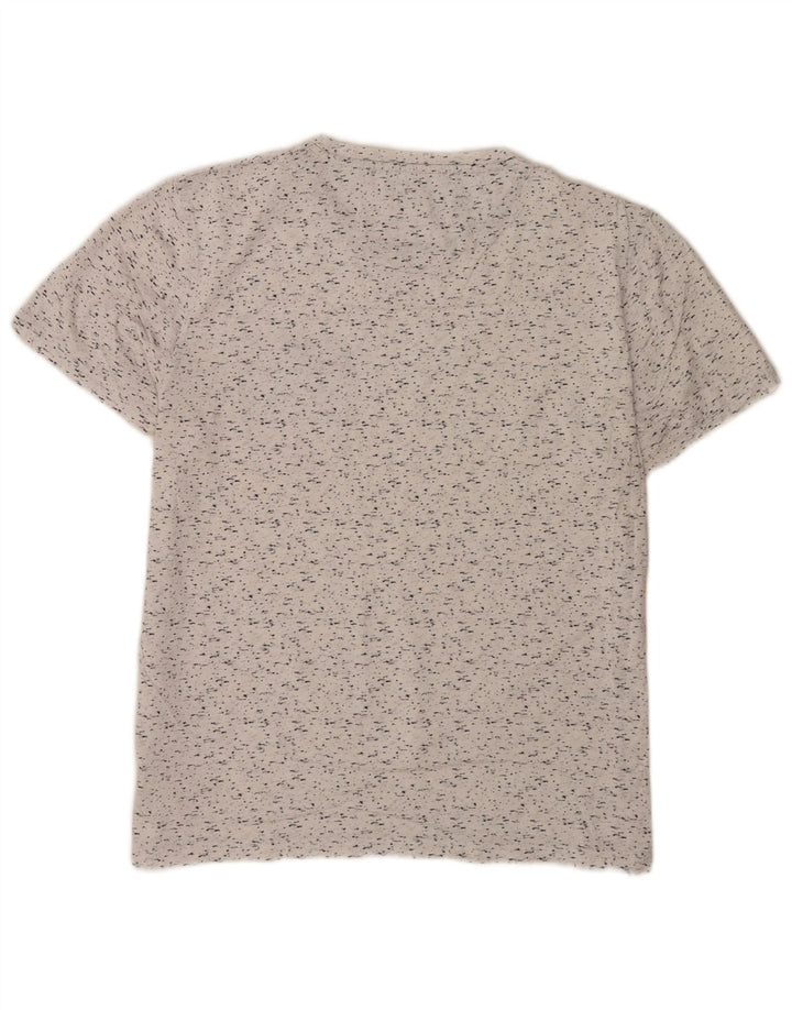 Ted Baker Herre T-Shirt Top Størrelse 5 XL Hvid Flecked Bomuld