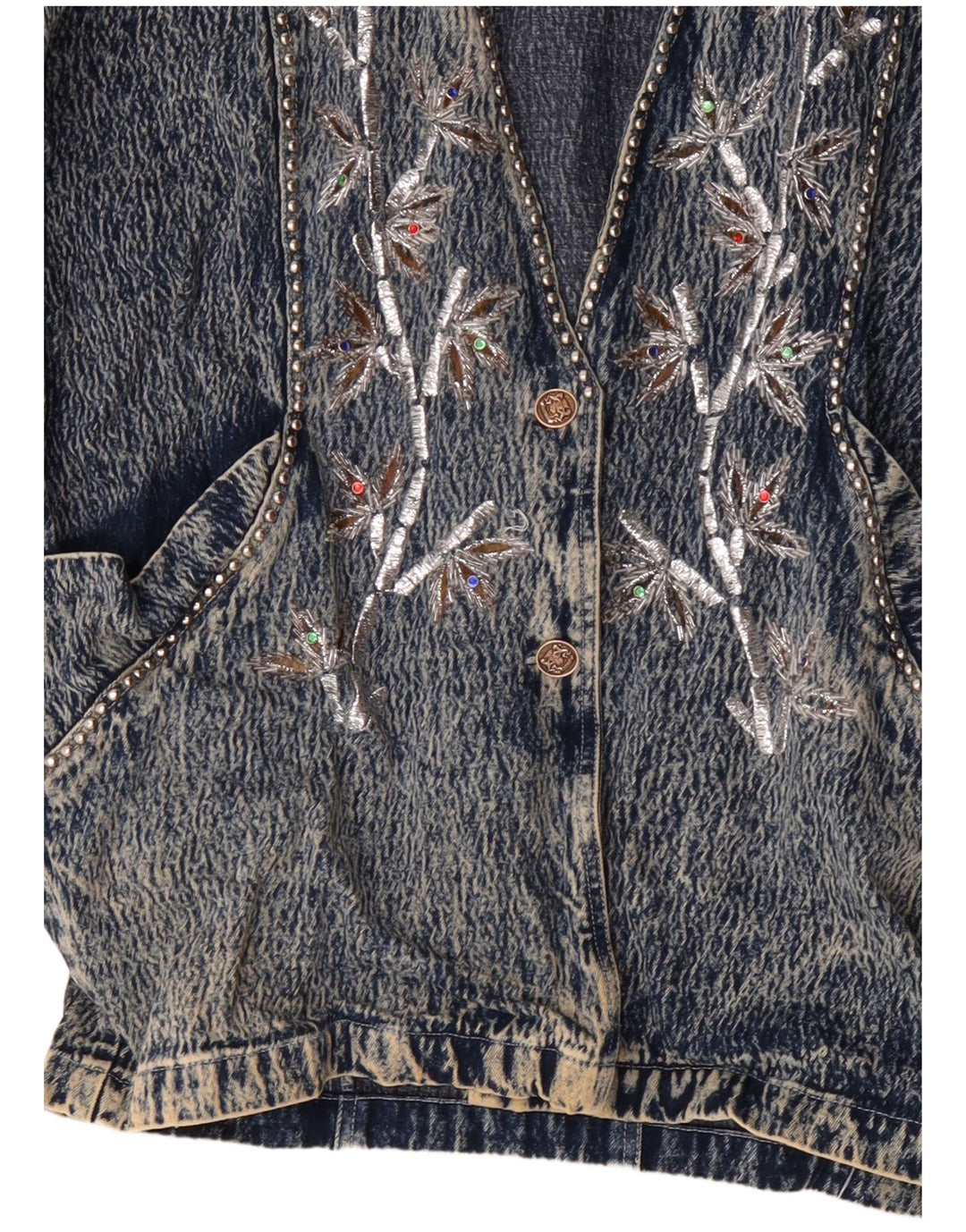 JAZZINO Dame 3/4 ærmet oversized denimjakke UK 18 XL Blue Floral