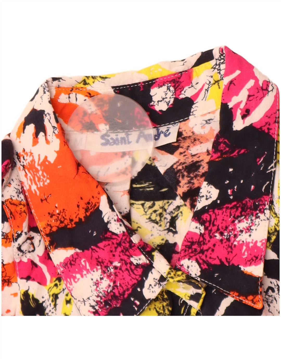 Vintage Dame Oversized Longline Shirt Bluse UK 14 Medium Multicolored