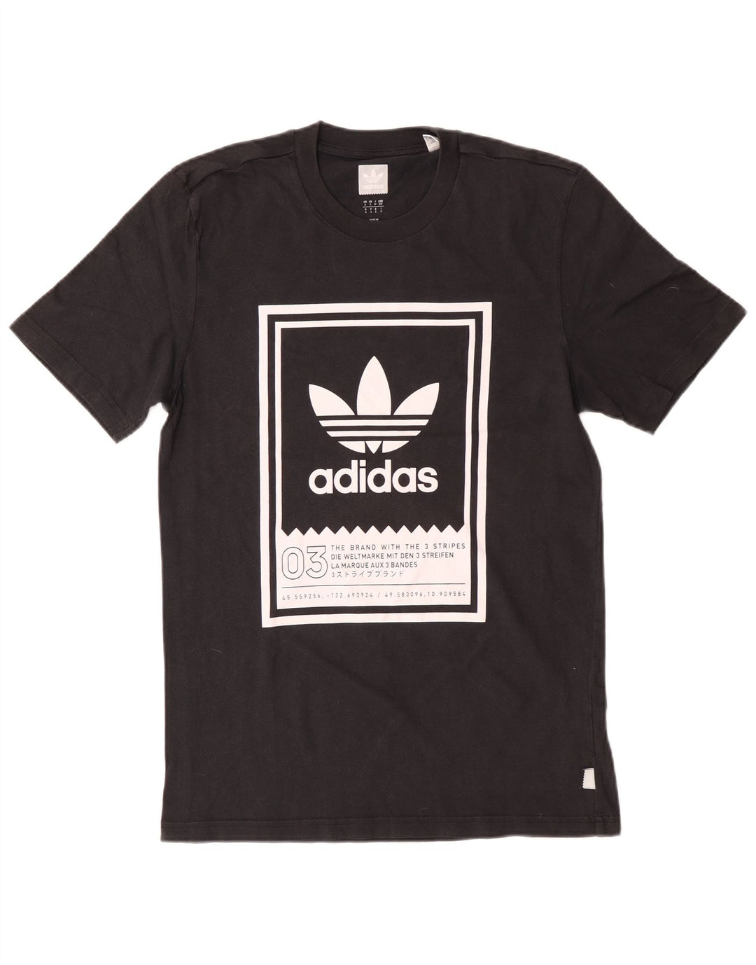 ADIDAS Grafisk T-shirt top til mænd, lille sort bomuld
