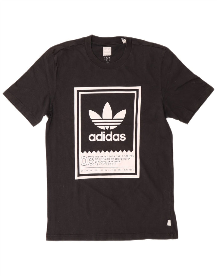 ADIDAS Grafisk T-shirt top til mænd, lille sort bomuld