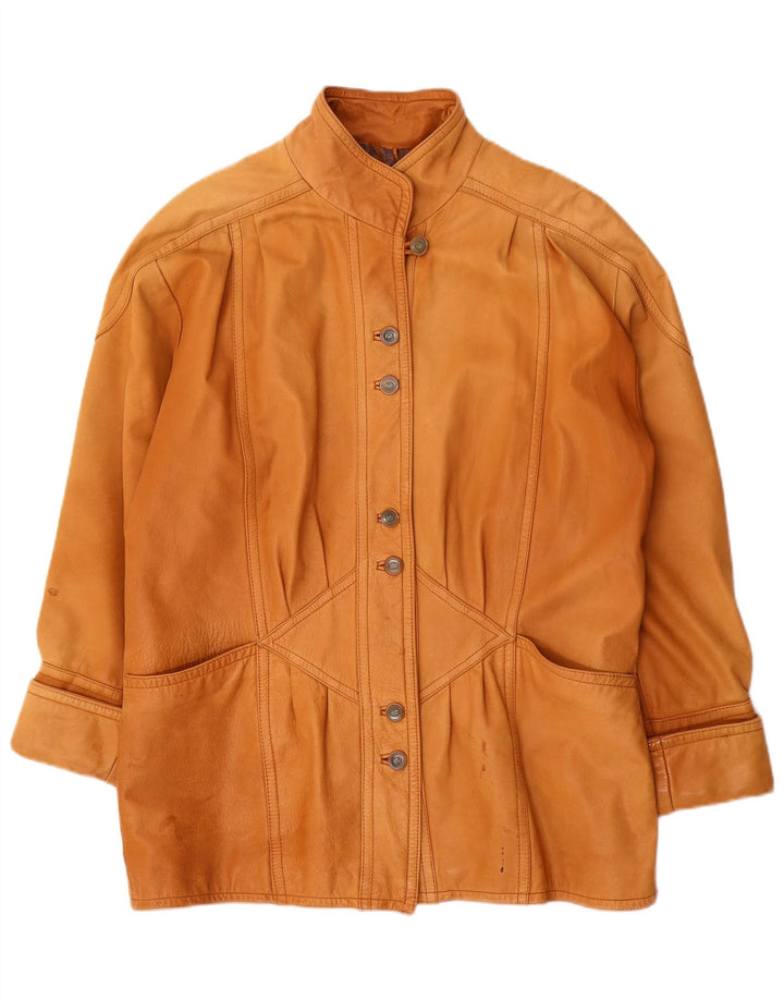 CRUSE Oversized læderfrakke til kvinder EU 38 Medium brunt læder