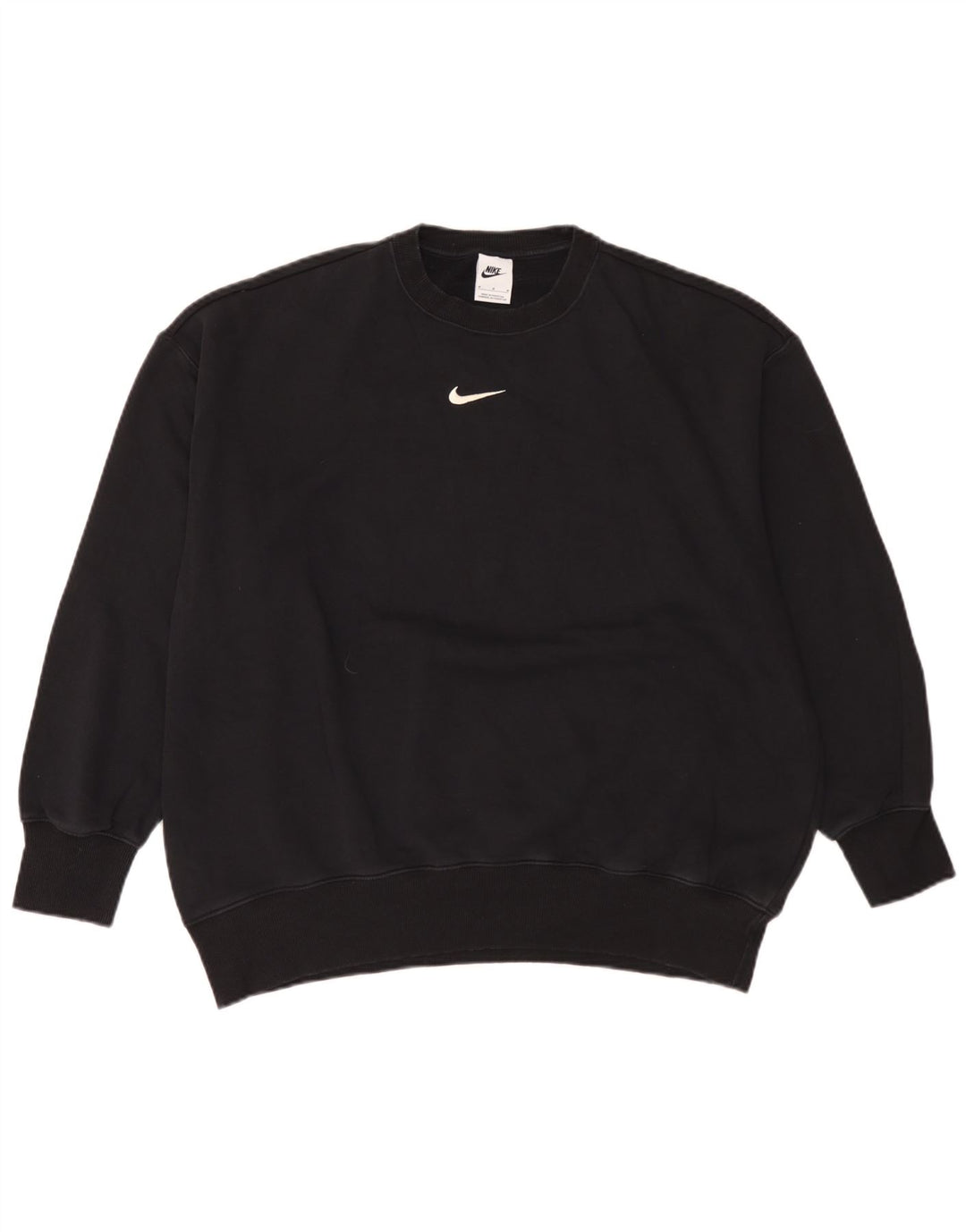Nike Herre Loose Fit Sweatshirt Jumper Medium Sort Bomuld