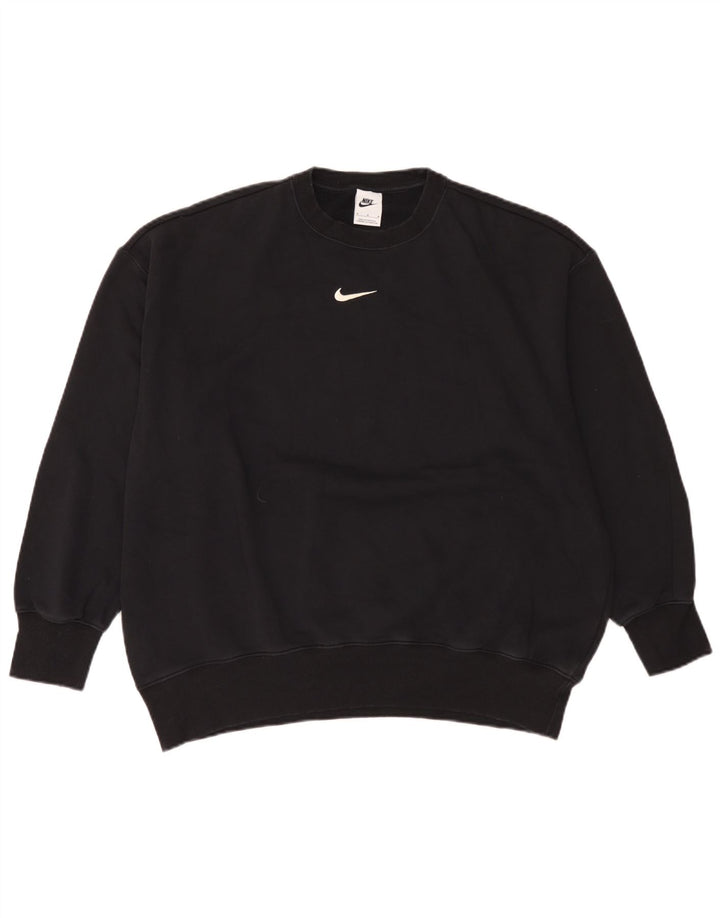 Nike Herre Loose Fit Sweatshirt Jumper Medium Sort Bomuld