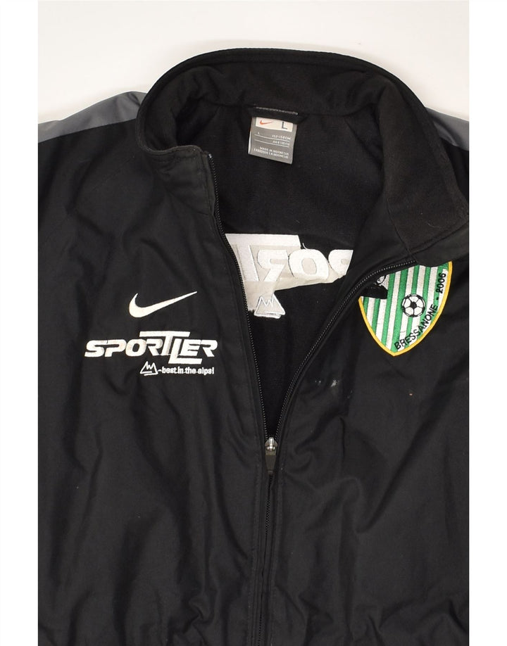 NIKE Boys Graphic Windbreaker Jacket 12-13 Years Large Black Polyester | Vintage Nike | Thrift | Second-Hand Nike | Used Clothing | Messina Hembry 