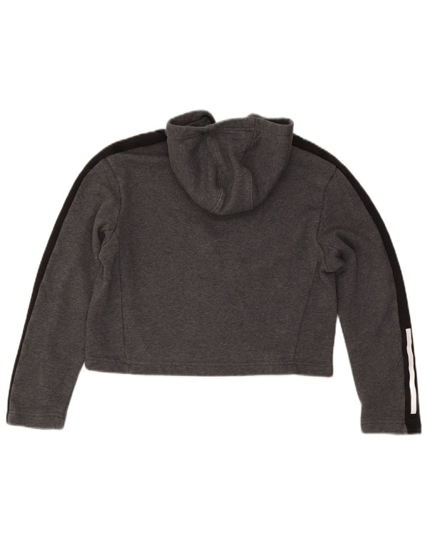 Adidas Crop hættetrøje til piger 11-12 år Grå Colourblock Bomuld