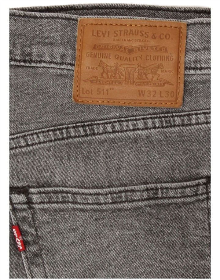 Levi's Herre 511 Slim Jeans W32 L30 Grå Bomuld