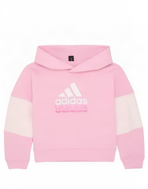 Adidas Grafisk hættetrøje til piger 6-7 år Pink Colourblock Bomuld