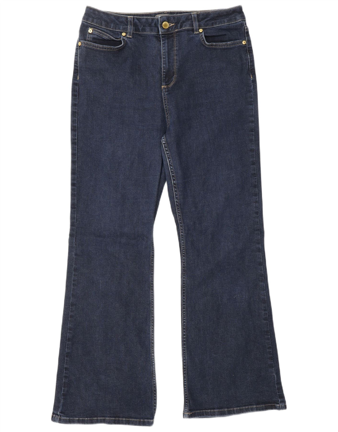 MINT VELVET Dame Bootcut Jeans UK 14 Medium W30 L28 Marineblå Bomuld