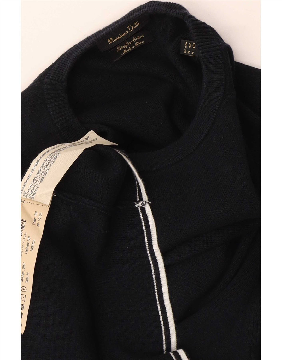 Massimo Dutti dame sweater med rund hals DK 14 Medium marineblå bomuld