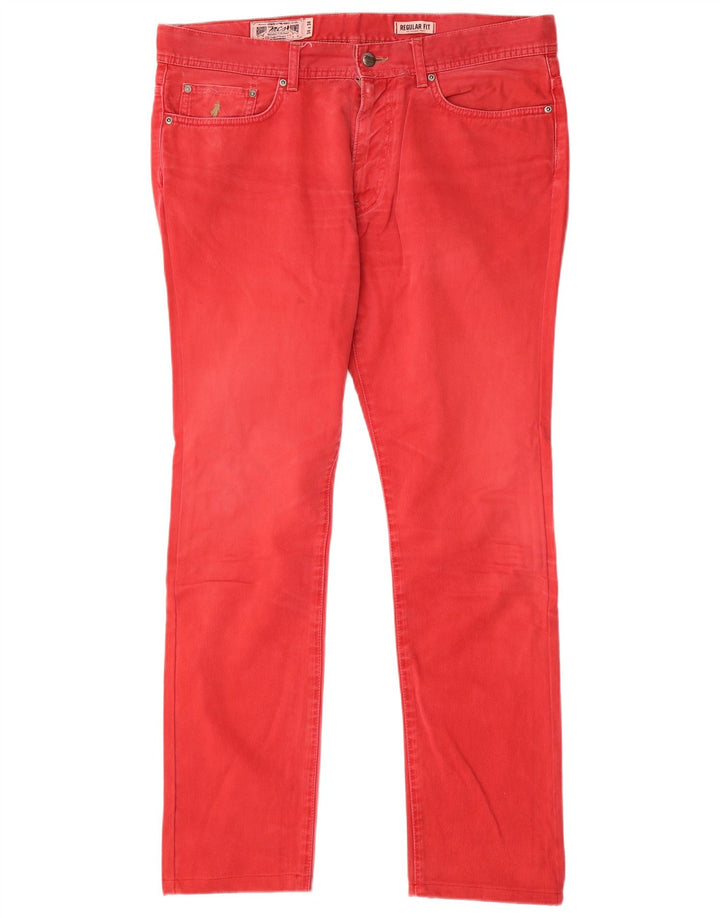 Marlboro Classics Herre Regular Fit Straight Jeans W34 L31 Rød