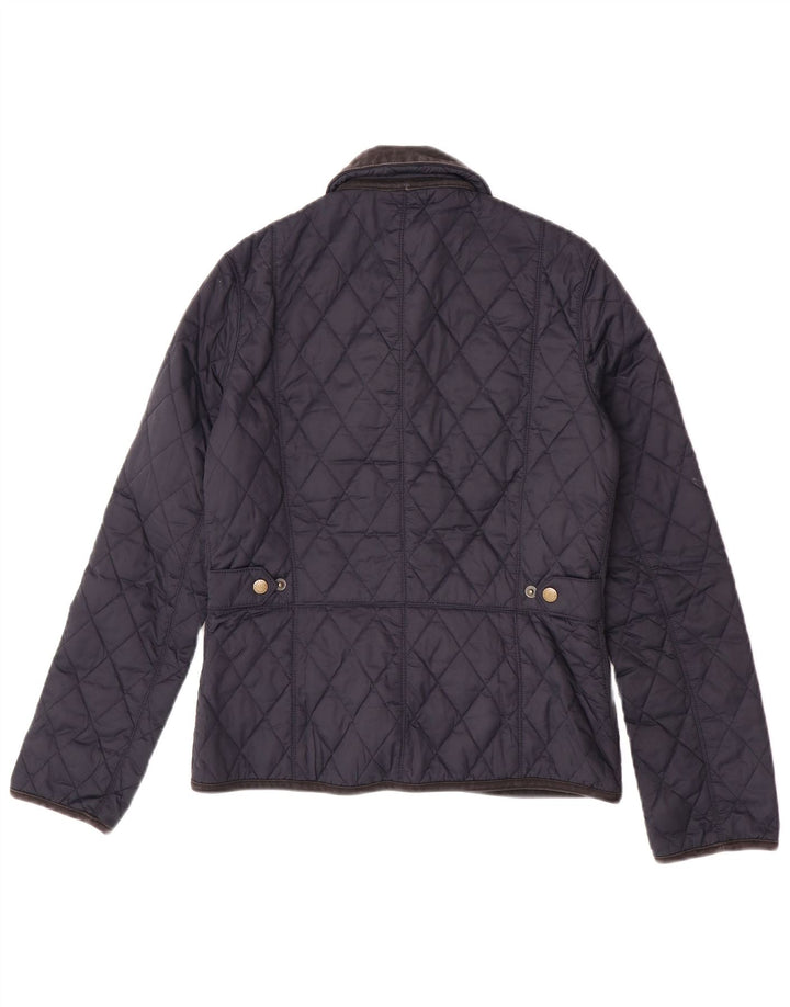 Barbour Quiltet jakke til kvinder UK 8 Small Navy Blue Colourblock Polyester