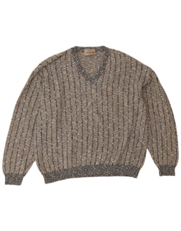 Suspense Herre V-hals sweater XL Blå Stribet