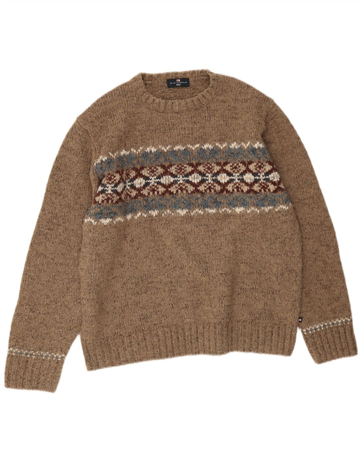 Marks & Spencer Herre Blue Harbor Crew Neck trøje Sweater Large Brown