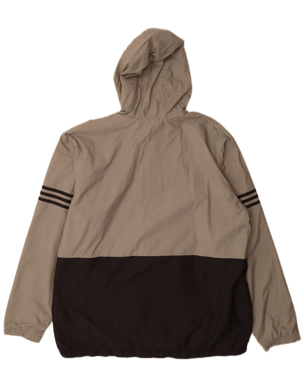 Adidas Regnjakke med hætte til mænd UK 42 XL Grå Colourblock Polyamid