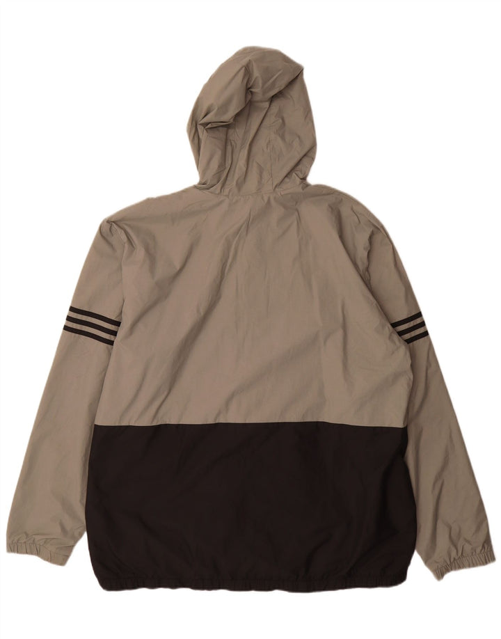 Adidas Regnjakke med hætte til mænd UK 42 XL Grå Colourblock Polyamid