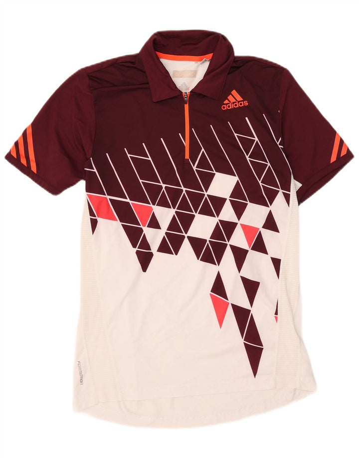 Adidas Herre Climacool Polo Shirt Lille Burgundy Colourblock