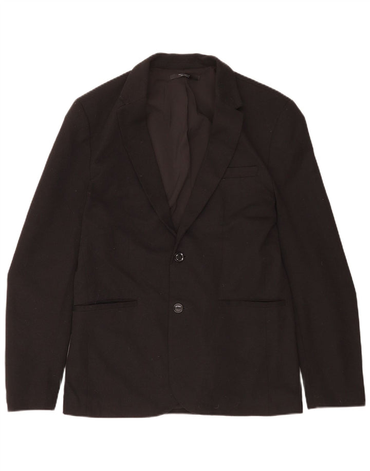 Zara Herre 2 Button Blazer Jacket UK 40 Large Black