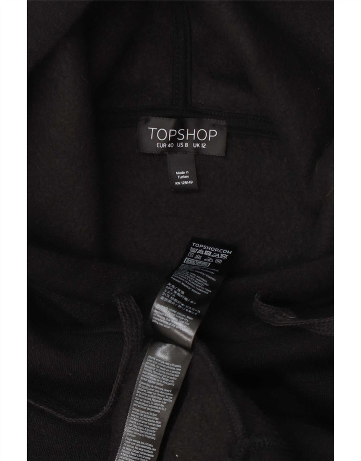 Topshop Dame Hættetrøje Jumper UK 12 Medium Sort Polyester