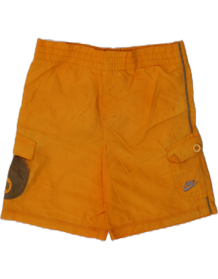 NIKE Boys Graphic Sport Shorts 5-6 Years Medium Yellow Nylon Vintage Nike and Second-Hand Nike from Messina Hembry 