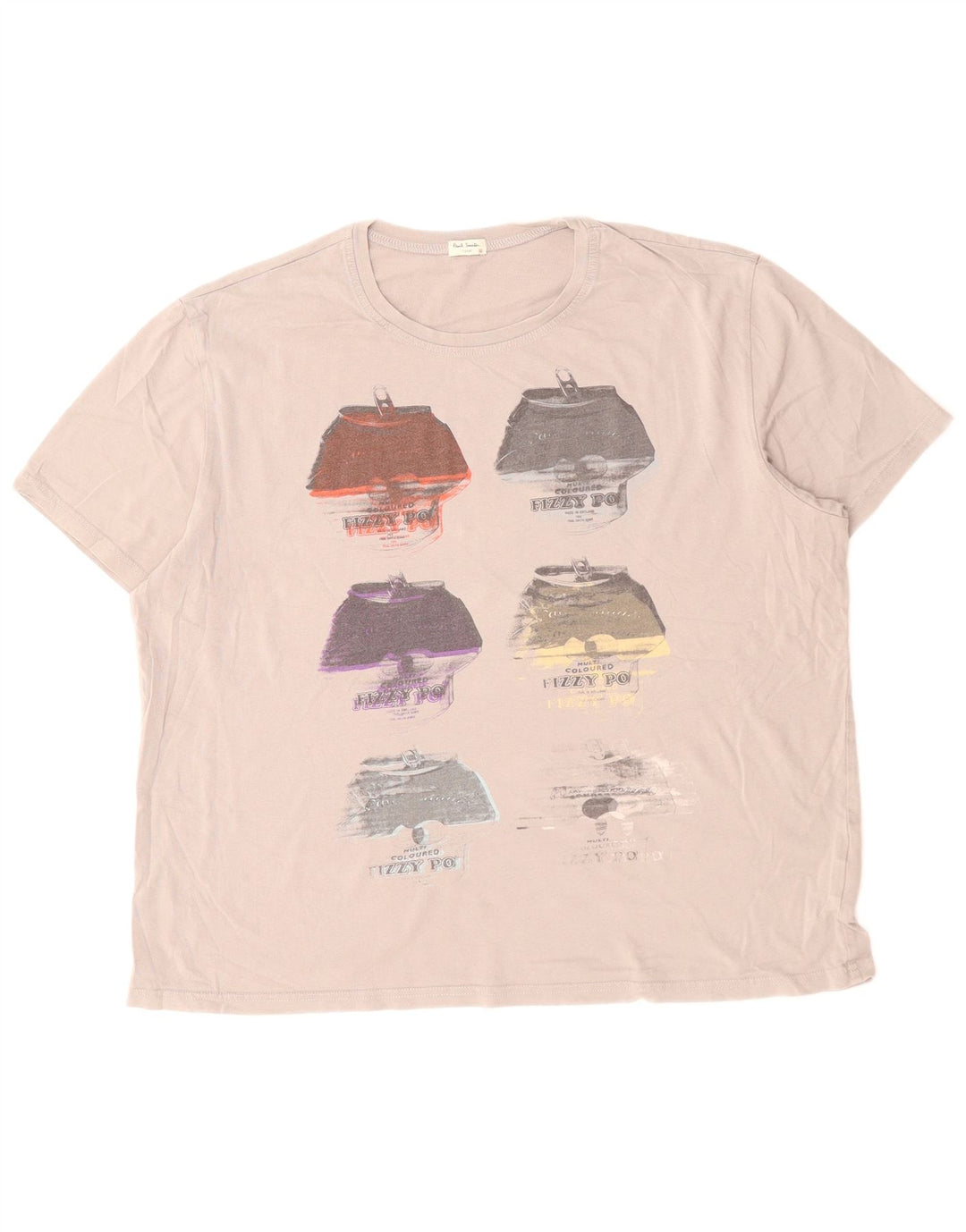PAUL SMITH Herre grafisk T-shirt Top Stor grå bomuld