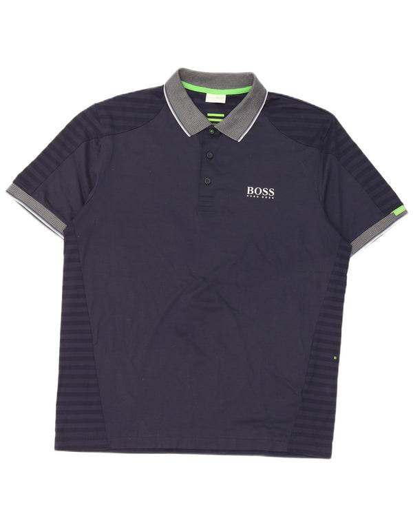 Hugo Boss Herre Martin Kaymer Polo Shirt XL Navy Blue Colourblock Bomuld