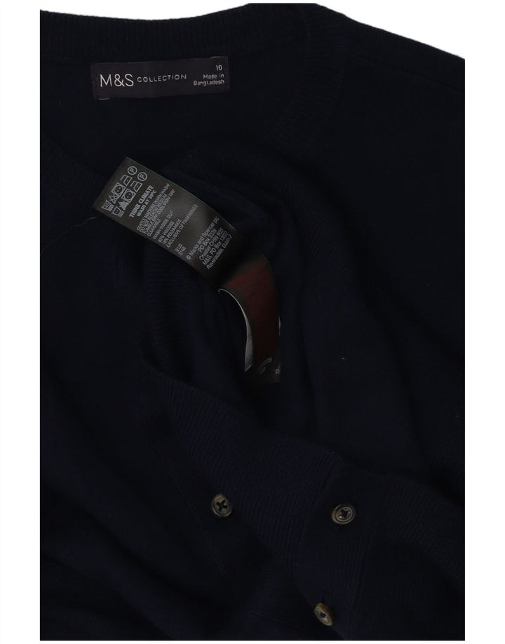 Marks & Spencer Dame Cardigan Sweater UK 10 Small Navy Blue Viscose